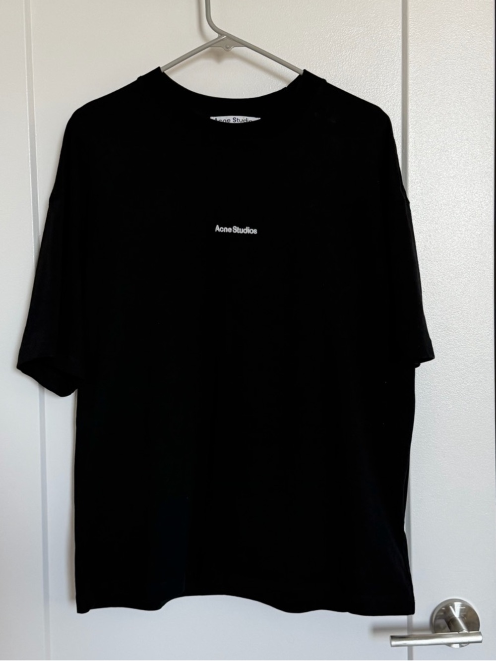 Acne Black Short Sleeve Tee with Center Logo